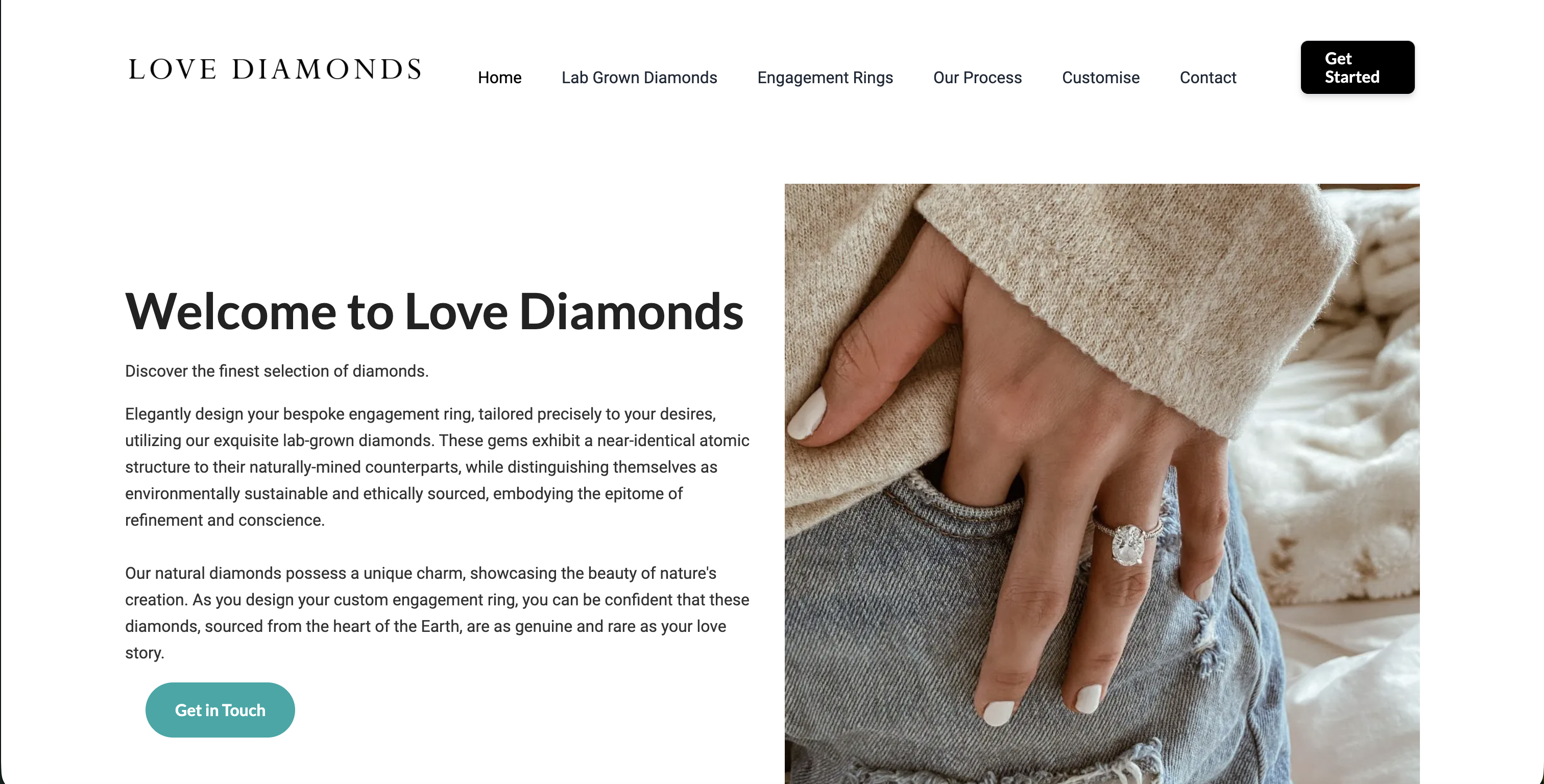 Love Diamonds NZ website
